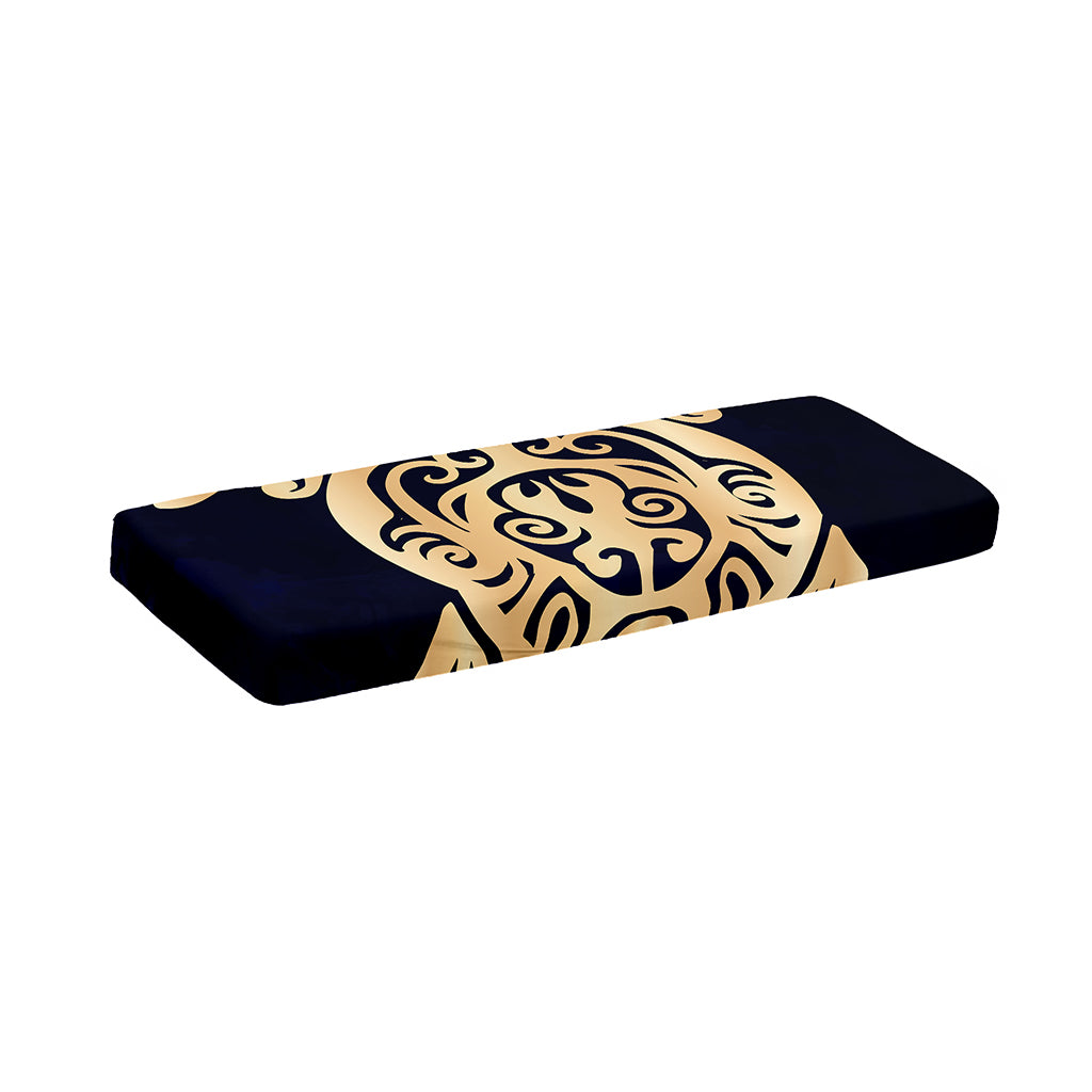 Golden Tribal Sea Turtle Print Piano Keyboard Cover