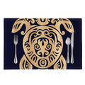Golden Tribal Sea Turtle Print Placemat