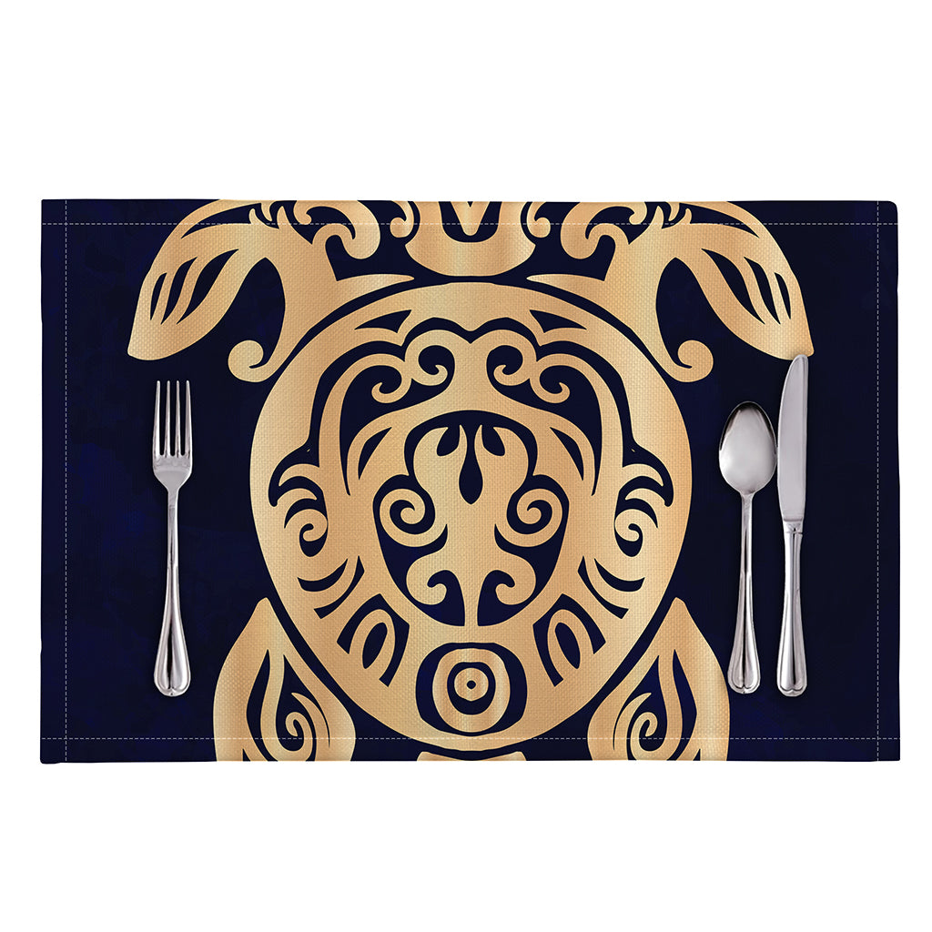 Golden Tribal Sea Turtle Print Placemat