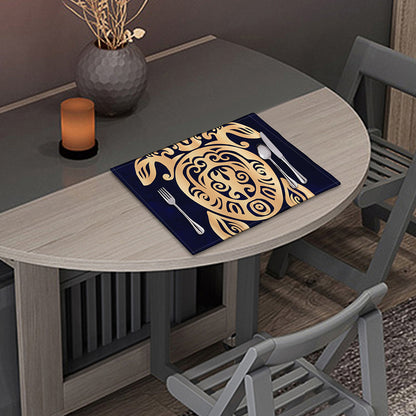 Golden Tribal Sea Turtle Print Placemat