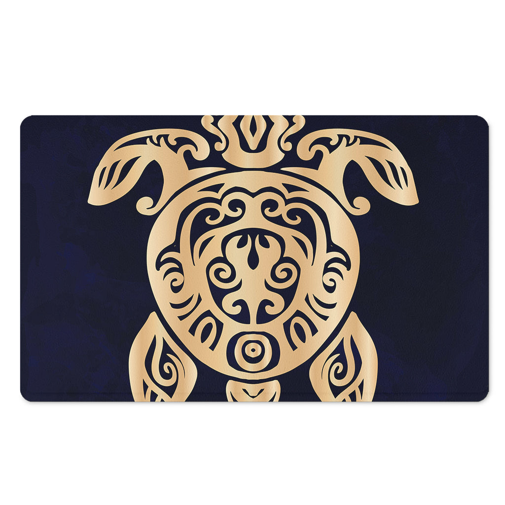 Golden Tribal Sea Turtle Print Polyester Doormat