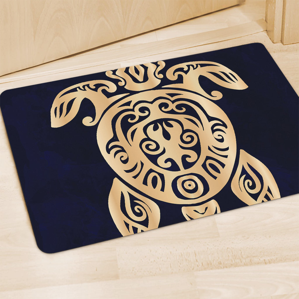 Golden Tribal Sea Turtle Print Polyester Doormat