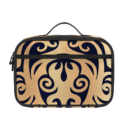 Golden Tribal Sea Turtle Print Portable Lunch Bag