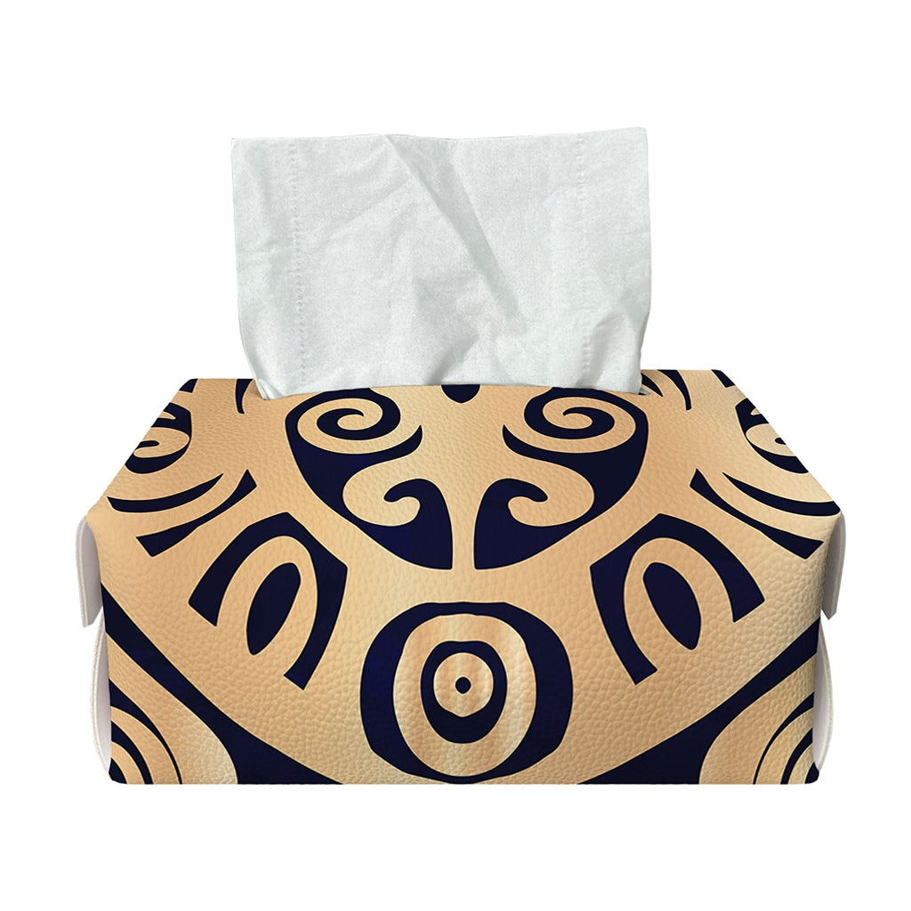 Golden Tribal Sea Turtle Print Rectangle Tissue Box Cover