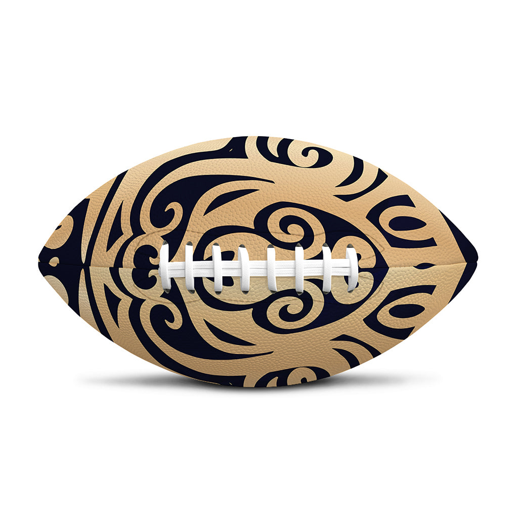 Golden Tribal Sea Turtle Print Rugby Ball
