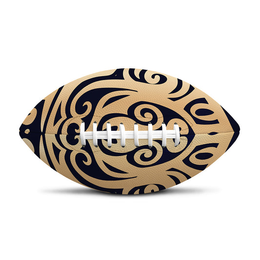 Golden Tribal Sea Turtle Print Rugby Ball