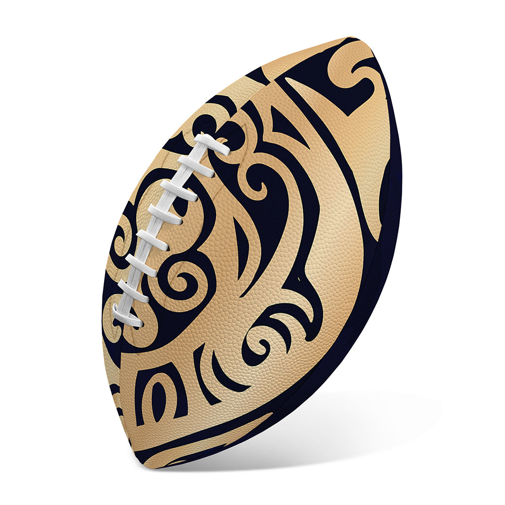 Golden Tribal Sea Turtle Print Rugby Ball