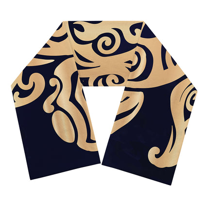Golden Tribal Sea Turtle Print Scarf