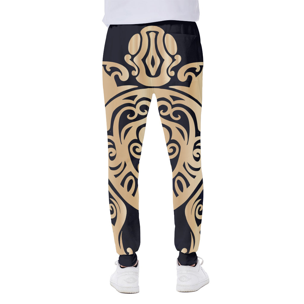 Golden Tribal Sea Turtle Print Scuba Joggers