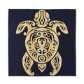 Golden Tribal Sea Turtle Print Silk Bandana