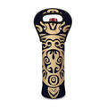 Golden Tribal Sea Turtle Print Single Neoprene Wine Tote