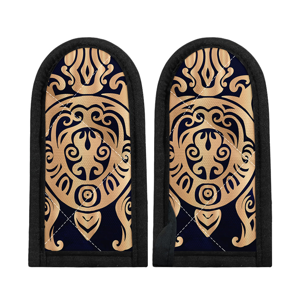 Golden Tribal Sea Turtle Print Skillet Handle Cover