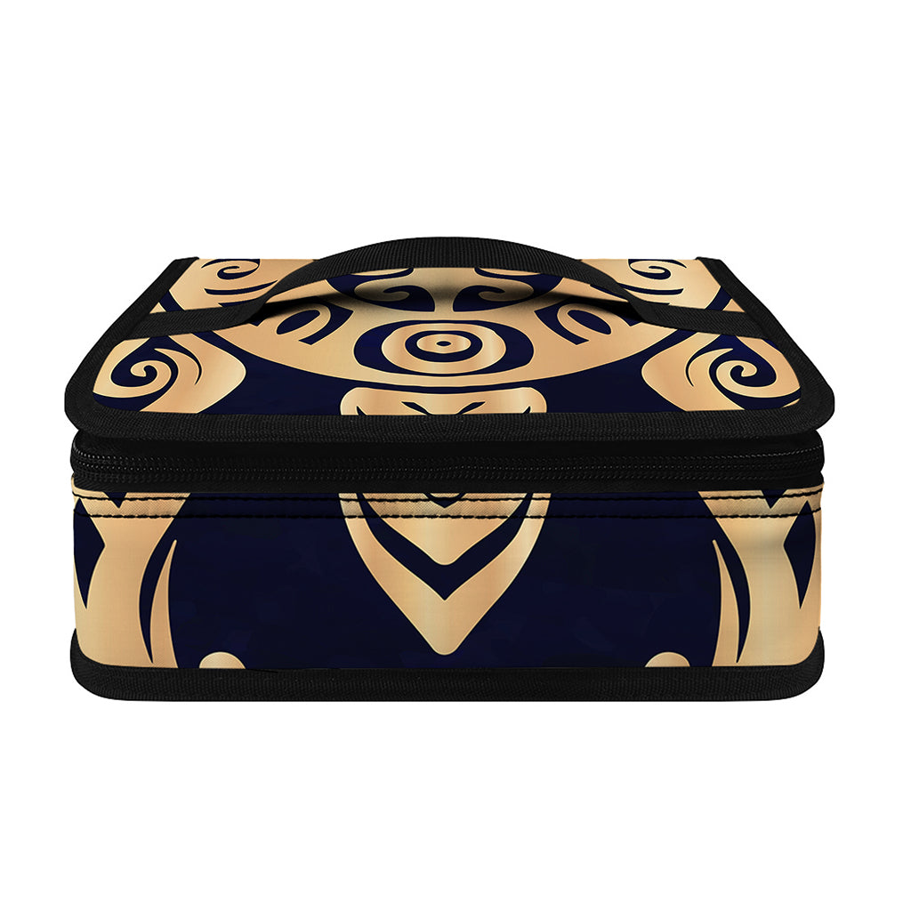 Golden Tribal Sea Turtle Print Small Lunch Bag