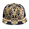 Golden Tribal Sea Turtle Print Snapback Cap