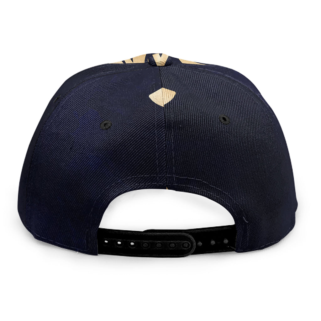 Golden Tribal Sea Turtle Print Snapback Cap