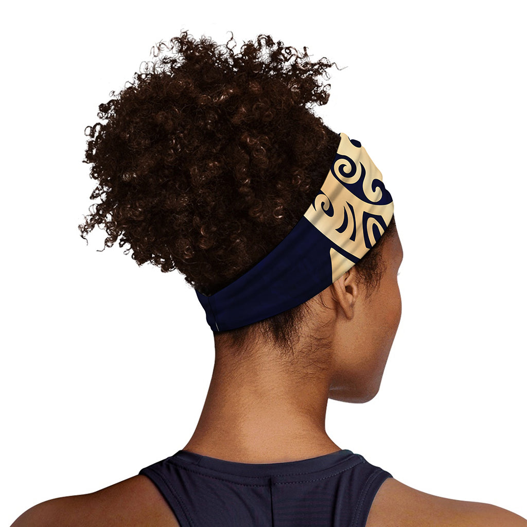 Golden Tribal Sea Turtle Print Sports Headband
