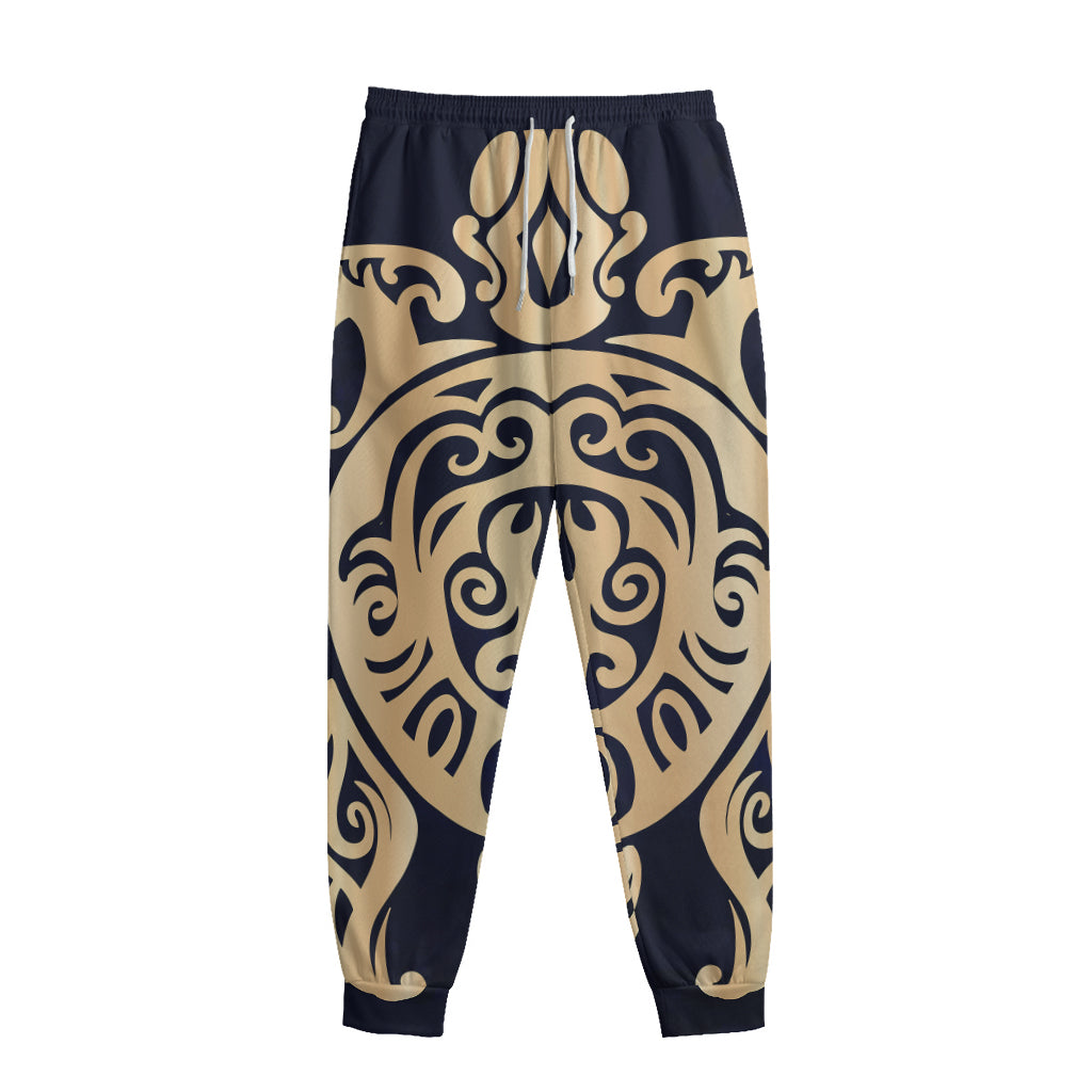 Golden Tribal Sea Turtle Print Sweatpants