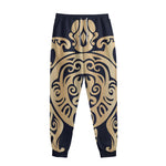 Golden Tribal Sea Turtle Print Sweatpants