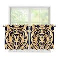 Golden Tribal Sea Turtle Print Tier Curtains