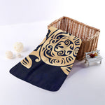 Golden Tribal Sea Turtle Print Towel