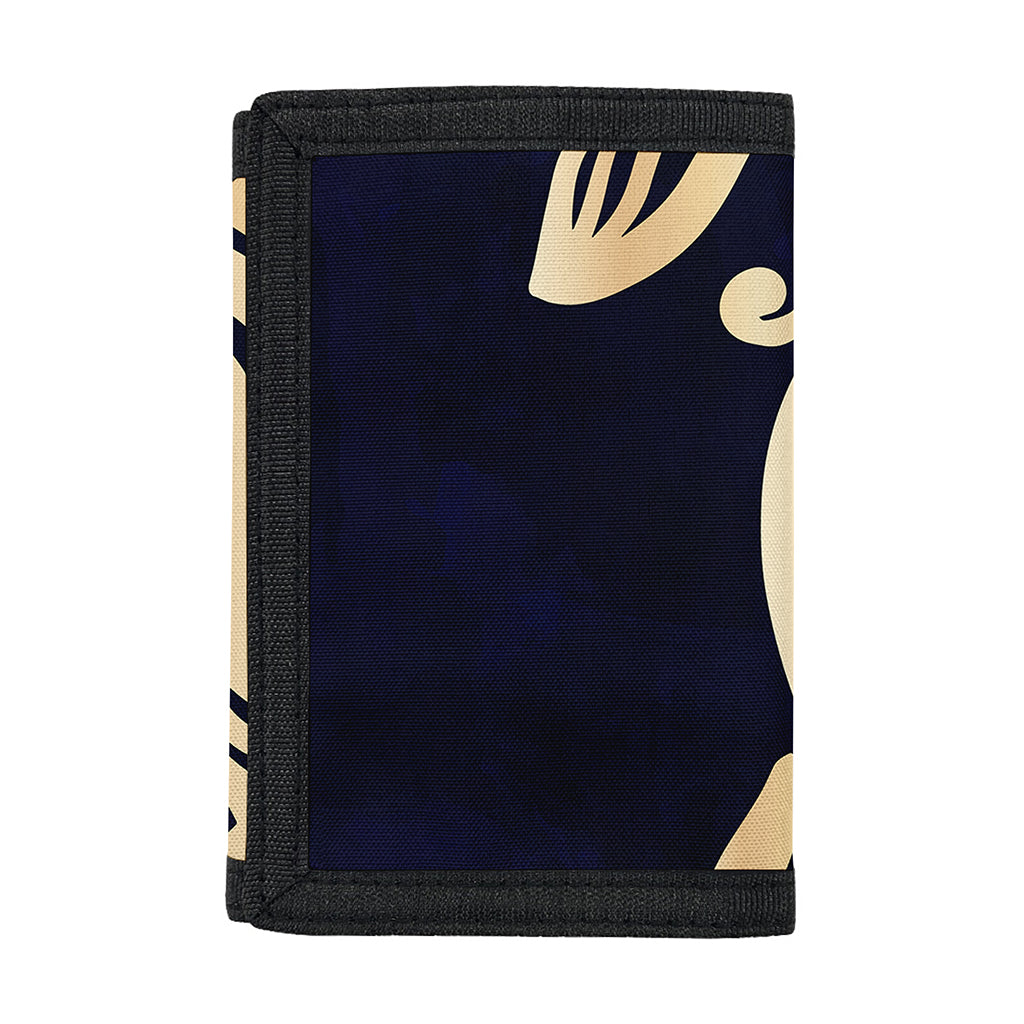Golden Tribal Sea Turtle Print Trifold Wallet