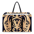 Golden Tribal Sea Turtle Print Utility Tote Bag