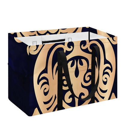 Golden Tribal Sea Turtle Print Utility Tote Bag