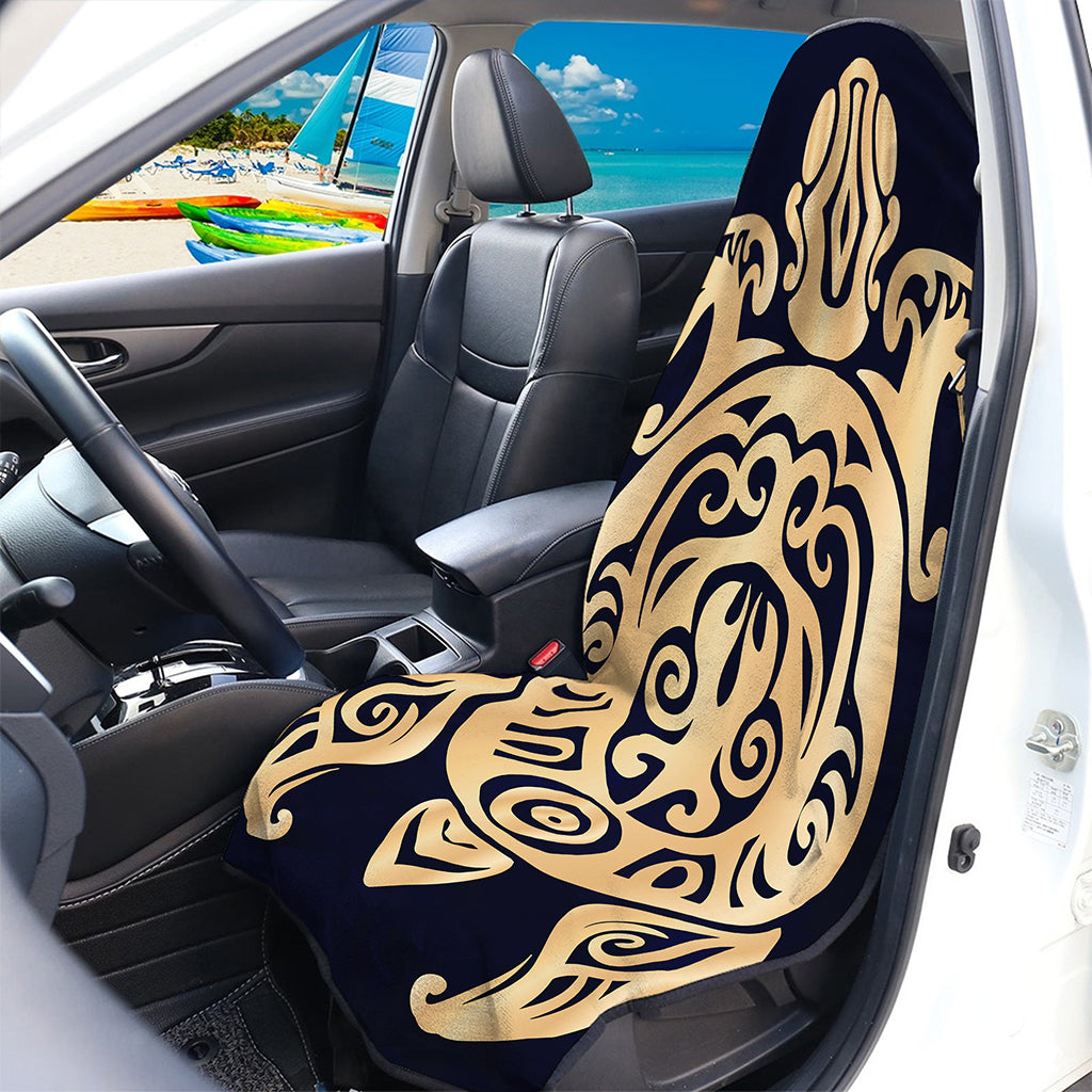 Golden Tribal Sea Turtle Print Waterproof Car Seat Cover