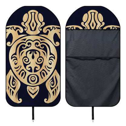 Golden Tribal Sea Turtle Print Waterproof Car Seat Cover
