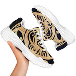 Golden Tribal Sea Turtle Print White Chunky Shoes