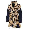 Golden Tribal Sea Turtle Print Women's Bathrobe