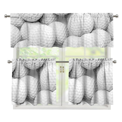 Golf Ball 3D Print 3 Piece Kitchen Curtains