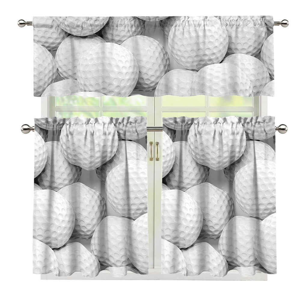 Golf Ball 3D Print 3 Piece Kitchen Curtains