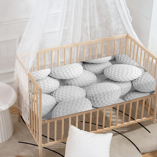 Golf Ball 3D Print Baby Crib Sheet