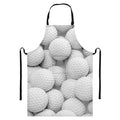 Golf Ball 3D Print Bib Apron With Pocket