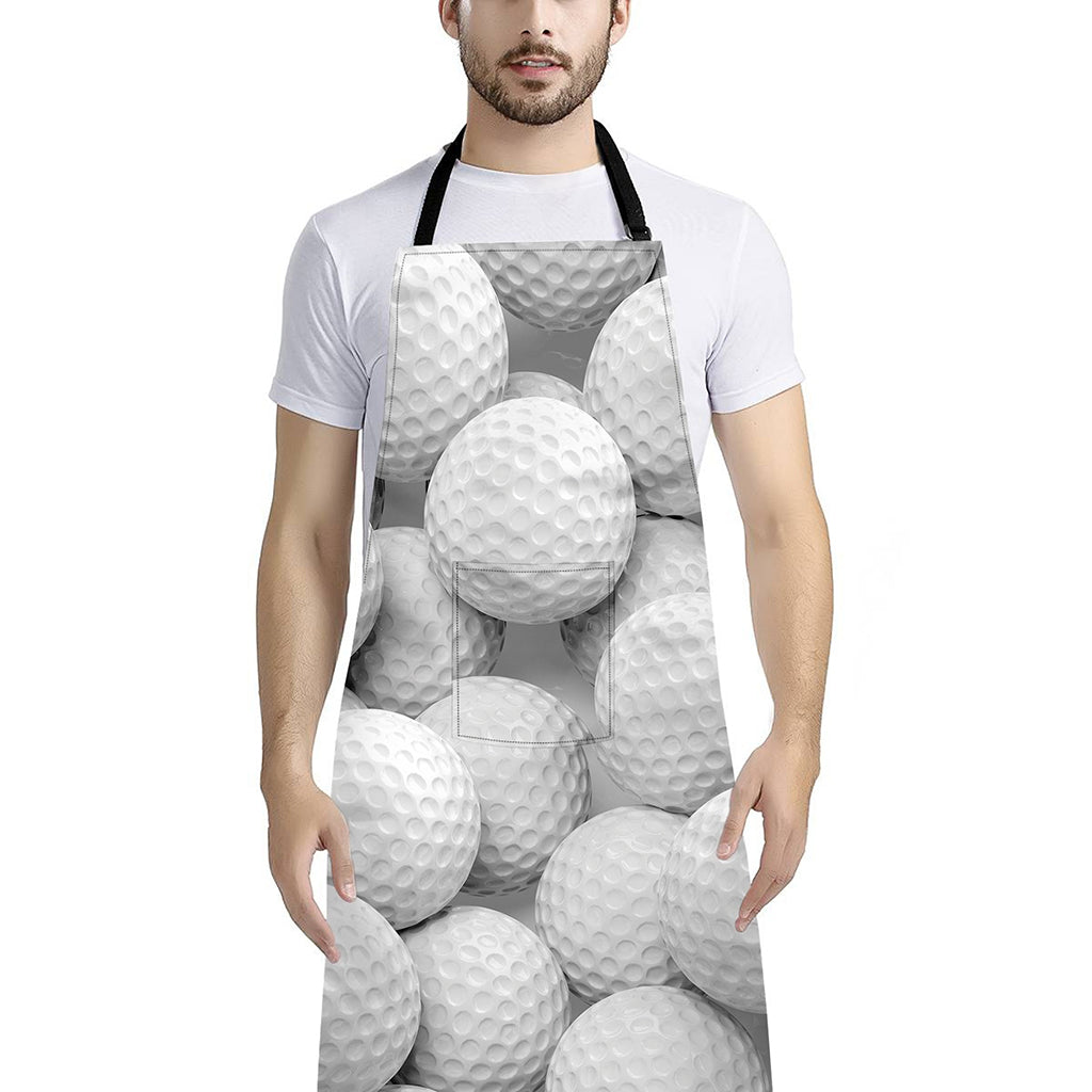 Golf Ball 3D Print Bib Apron With Pocket