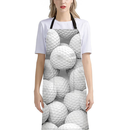 Golf Ball 3D Print Bib Apron With Pocket