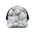 Golf Ball 3D Print Black Mesh Trucker Hat