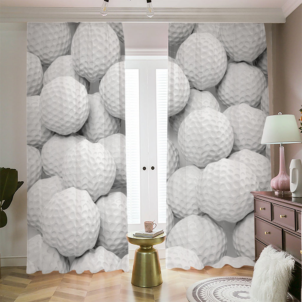 Golf Ball 3D Print Blackout Pencil Pleat Curtains