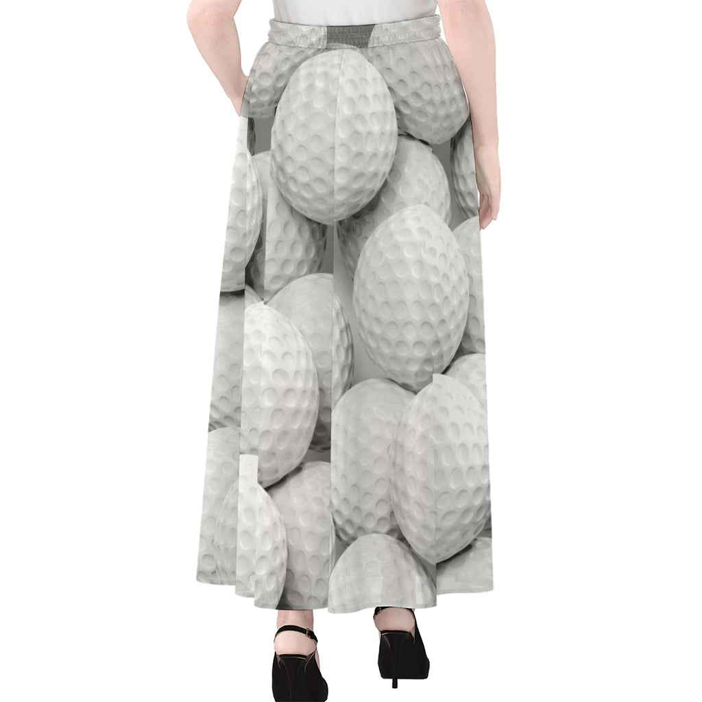 Golf Ball 3D Print Chiffon Maxi Skirt