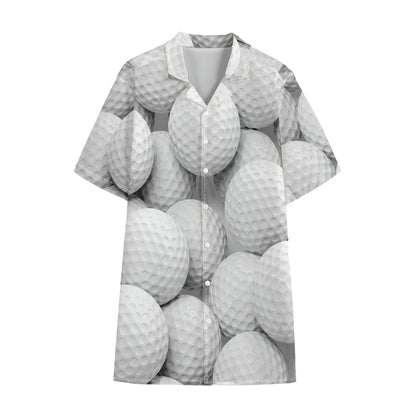 Golf Ball 3D Print Cotton Hawaiian Shirt