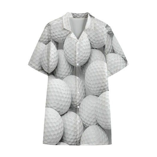 Golf Ball 3D Print Cotton Hawaiian Shirt