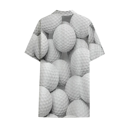 Golf Ball 3D Print Cotton Hawaiian Shirt