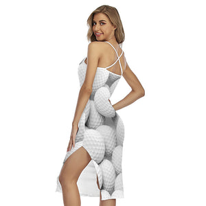 Golf Ball 3D Print Cross Back Cami Dress