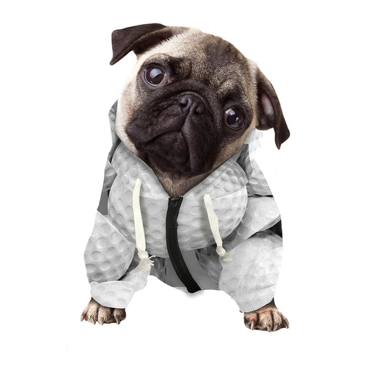 Golf Ball 3D Print Dog Zip Up Hoodie