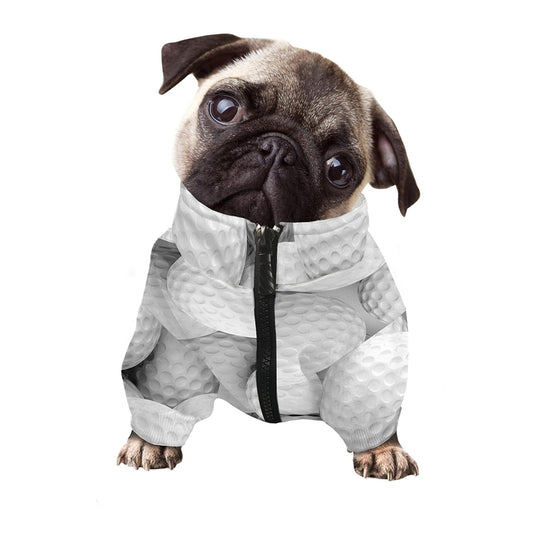 Golf Ball 3D Print Dog Zip Up Jacket