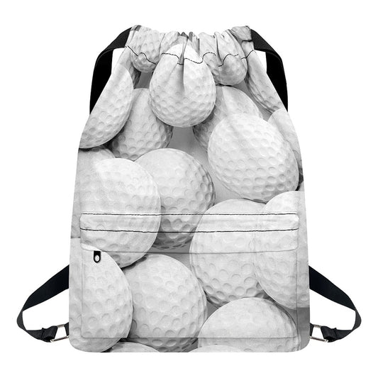 Golf Ball 3D Print Drawstring Backpack