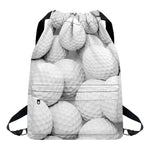 Golf Ball 3D Print Drawstring Backpack