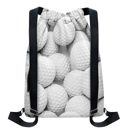 Golf Ball 3D Print Drawstring Backpack