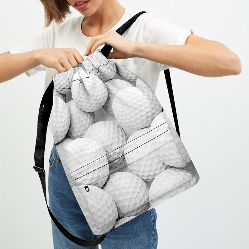 Golf Ball 3D Print Drawstring Backpack